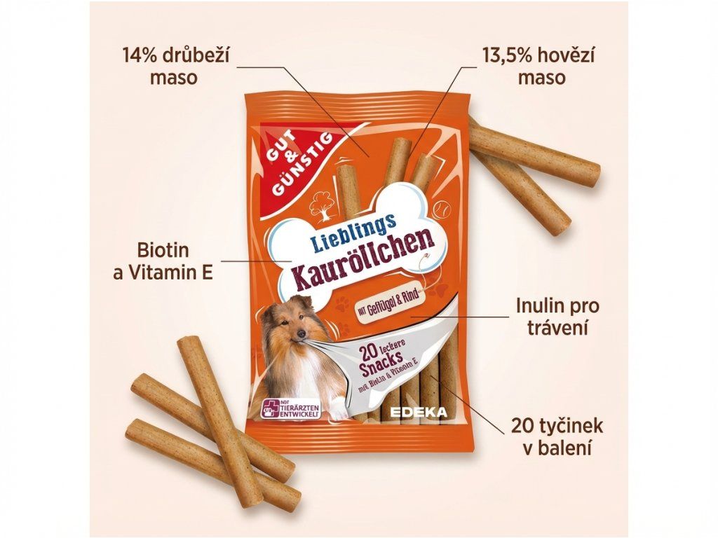G&G Žvýkací tyčinky infografika složení